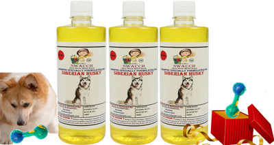swacch Siberian Husky Dog Shampoo + Rubber Dumbbell Toy I Playing & Teeth Cleaning I Conditioning Lemon Dog Shampoo(1500 ml)