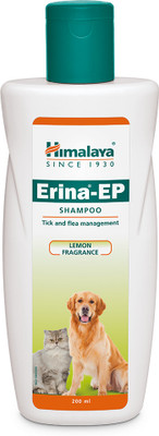 HIMALAYA Erina EP Shampoo | Improves Skin Health & Odor | Controls Ticks & Fleas Flea and Tick Neem and Eucalyptus Dog, Cat Shampoo(200 ml)