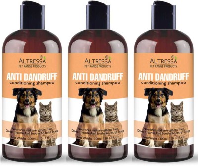 ALTRESSA Anti-dandruff, Anti-fungal, Anti-itching, Whitening and Color Enhancing Anti Dandruff Pack of 3 Dog Shampoo(900 ml)