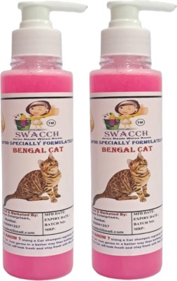 swacch Premium Shampoo For Bengal Cat (200ml) (Pack of 2) Conditioning Rose Cat Shampoo(400 ml)