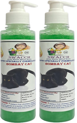 swacch Premium Shampoo For Bombay Cat (200ml) (Pack of 2) Conditioning Neem Alovera Cat Shampoo(400 ml)