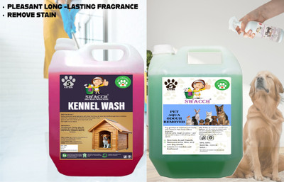 swacch Kennel Wash + Pet Aqua Odour Remover Combo Pack I Dog and Cat Friendly Conditioning Rose, Jasmine Dog Shampoo(10 L)