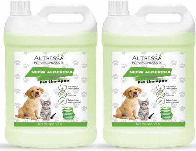 ALTRESSA Allergy Relief, Anti-fungal, Anti-itching, Conditioning, Whitening and Color Enhancing Neem Aloe Vera Pet Shampoo With Free Dog Shampoo(5 L)