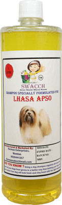 swacch Lhasa Apso Dog Shampoo + Bath Brush with Adjustable Straps Conditioning Lemon Dog Shampoo(1 L)