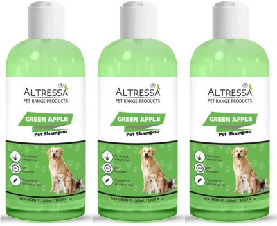 ALTRESSA Flea and Tick, Anti-dandruff, Whitening and Color Enhancing Green Apple Pet Shampoo, Pack of 3 Pet Care Dog Shampoo(900 ml)