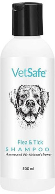 VetSafe Anti-microbial Flea and Tick Shampoo (500 ml) | Protects Against Ticks, Fleas & Lice | Dog Shampoo(500 ml)