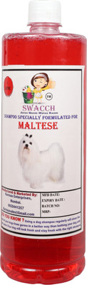 swacch Maltese Dog Shampoo + Bath Brush with Adjustable Straps Conditioning Jasmine Dog Shampoo(1 L)