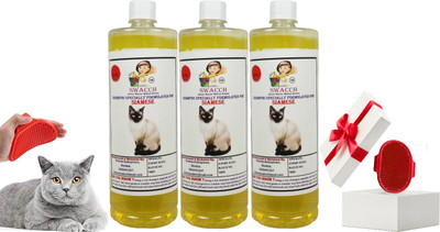 swacch Siamese Cat Shampoo + Bath Brush with Adjustable Straps Conditioning Lemon Cat Shampoo(3 L)