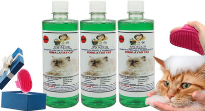 swacch Himalayan Cat Shampoo + Bath Brush with Adjustable Straps Conditioning Neem Alovera Cat Shampoo(1500 ml)