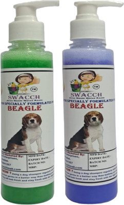 swacch Premium Shampoo For Beagle (200ml) (Combo Pack of 2) Conditioning Neem Alovera, Lavender Dog Shampoo(400 ml)