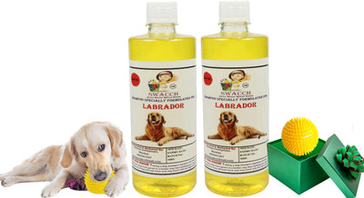 swacch Labrador Dog Shampoo + Spike Ball Chew Toy Combo Pack Conditioning Lemon Dog Shampoo(1 L)