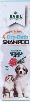 BASIL Moisturizing Dry Foam Allergy Relief Bath Purpose for Puppies, Kittens, older Pets & Dog Shampoo(150 ml)
