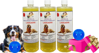 swacch Labrador Dog Shampoo + Goofy ball Rubber Chew Toy Combo Pack Conditioning Lemon Dog Shampoo(3 L)