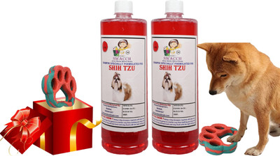 swacch Shih Tzu Dog Shampoo + Paw Shape I Rubber Toy For Teething , Playing Conditioning Strawberry Dog Shampoo(2 L)