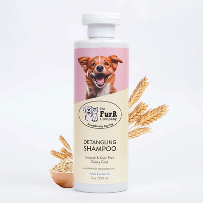 The Furr Company Smooth & Shine Shampoo | Tangle Free Shiny Coat | Sulfate-Free, Paraben-Free Conditioning, Anti-dandruff, Hypoallergenic, Anti-microbial Oatmeal, Fresh Scent Dog, Cat Shampoo(250 ml)