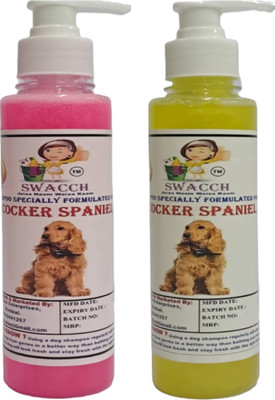 swacch Premium Shampoo For Cocker Spaniel (200ml) (Combo Pack of 2) Conditioning Rose, Lemon Dog Shampoo(400 ml)