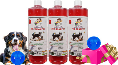 swacch Pet Shampoo + Goofy Ball Rubber Chew Toy Combo Pack Conditioning Jasmine Dog Shampoo(3 L)