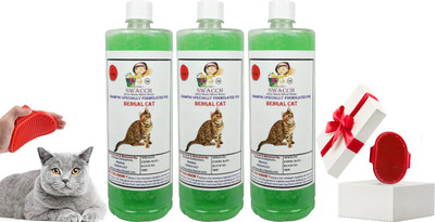 swacch Bengal Cat Shampoo + Bath Brush with Adjustable Straps Conditioning Neem Alovera Cat Shampoo(3 L)