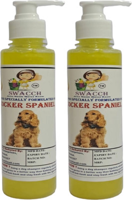 swacch Premium Shampoo For Cocker Spaniel (200ml) (Pack of 2) Conditioning Lemon Dog Shampoo(400 ml)