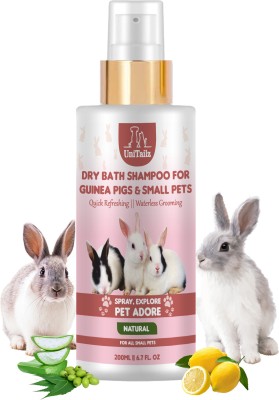 Unitailz Dry Bath Shampoo For Guinea Pigs & Small Pets, Rabbit | Instant Waterless Spray, Conditioning, Anti-dandruff, Anti-microbial, Anti-fungal ,Natural, Rabbit Shampoo For Quick Clean & Refreshing | For All Small Pet Breed, Rabbit Shampoo(200 ml)