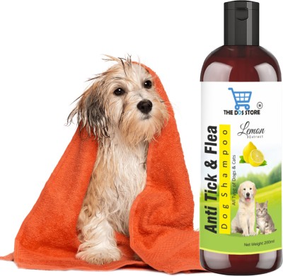 THE DDS STORE Shampoo for Dogs & Cats - Natural Dog Shampoo for Healthy Skin & Coat Flea and Tick Lemon Dog Shampoo(200 ml)