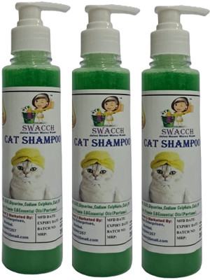 swacch Premium Shampoo For Cat (200ml)(Pack of 3) Conditioning Neem Alovera Cat Shampoo(600 ml)