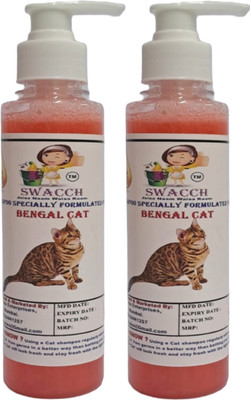 swacch Premium Shampoo For Bengal Cat (200ml) (Pack of 2) Conditioning Strawberry Cat Shampoo(400 ml)