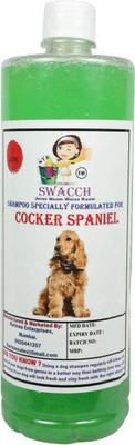 swacch Dog Shampoo + Rubber Dumbbell Toy & Teeth Cleaning Chew Toy I Cocker Spaniel Conditioning Neem Alovera Dog Shampoo(1 L)