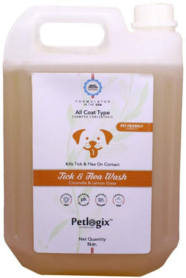 Petlogix Flea and Tick, Anti-itching Citronella & Lemongrass Dog, Cat Shampoo(1 L)