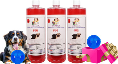 swacch Pug Dog Shampoo + Goofy Ball Chew Toy Combo Pack Conditioning Jasmine Dog Shampoo(3 L)