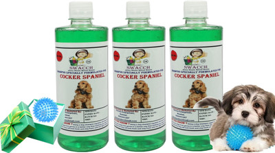 swacch Spike Ball Chew Toy + Cocker Spaniel Dog Shampoo Combo Pack Conditioning Neem Alovera Dog Shampoo(1500 ml)