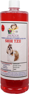 swacch Shih Tzu Dog Shampoo + Bath Brush with Adjustable Straps Conditioning Jasmine Dog Shampoo(1 L)