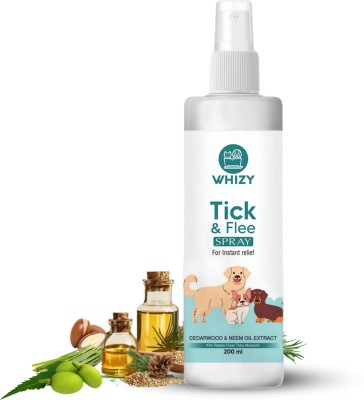 WHIZY Tick and Flea Spray for Dogs | Anti tick Spray for Dog | With Cedarwood Oil | Flea and Tick Lemongrass Dog Shampoo(200 ml)