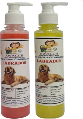 swacch Premium Shampoo For Labrador (200ml) (Combo Pack of 2) Conditioning Jasmine, Lemon Dog Shampoo(400 ml)