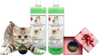 swacch Himalayan Cat Shampoo + Rubber Musical Ball , Interactive Playing Ball , Conditioning Neem Alovera Cat Shampoo(2 L)