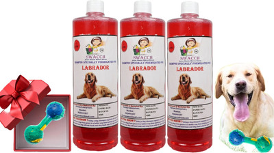 swacch Labrador Dog Shampoo + Rubber Dumbbell Toy , Interactive & Playing I Combo Pack Conditioning Jasmine Dog Shampoo(3 L)