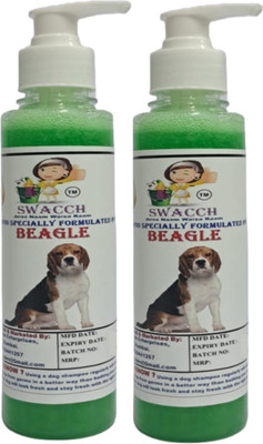 swacch Premium Shampoo For Beagle (200ml) (Pack of 2) Conditioning Neem Alovera Dog Shampoo(400 ml)