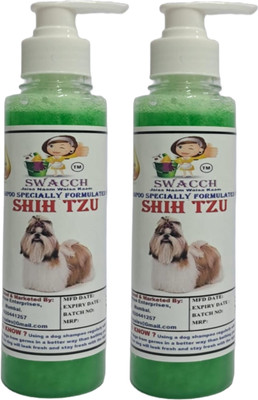 swacch Premium Shampoo For Shih Tzu (200ml) (Pack of 2) Conditioning Neem Alovera Dog Shampoo(400 ml)