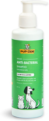 PUP CIDE Oganic Anti-Bacterial Shampoo For Dogs And Cats Conditioning Tea Tree, Aloe Vera Dog Shampoo(200 ml)