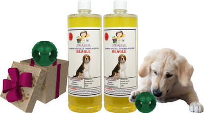 swacch Beagle Dog Shampoo + Goofy Ball Rubber Chew Toy Combo Pack Conditioning Lemon Dog Shampoo(2 L)