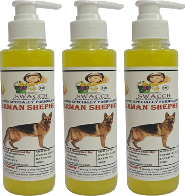 swacch Premium Shampoo For German Shepherd (200ml) (Pack of 3) Conditioning Lemon Dog Shampoo(600 ml)
