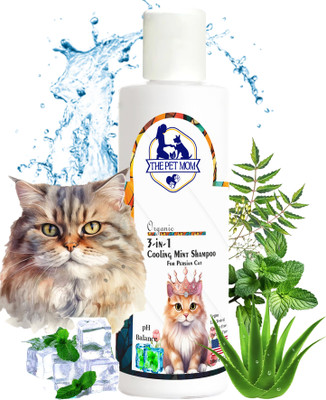 THE PET MOM 3 in 1 Cooling Mint Shampoo For Persian Cat & Kitten | Cooling, Clean, Soft Coat Conditioning Fresh, Cool Cat Shampoo For Quick Refreshening, Healthy Skin For All Cat Breed, Cat Shampoo(200 ml)