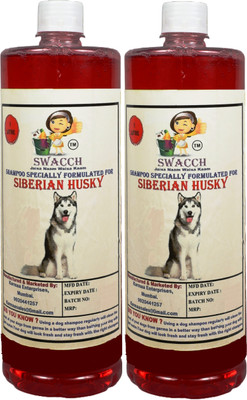 swacch Siberian Husky Dog Shampoo + Rubber Spike Ball Chew Toy Combo Pack Conditioning Jasmine Dog Shampoo(2 L)