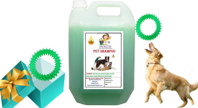 swacch Pet Shampoo + Spike Ring Chew Toy Combo Pack Conditioning Neem Alovera Dog Shampoo(5 L)