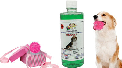 swacch Beagle Dog Shampoo With Spike Ball Chew Toy Combo Pack Conditioning Neem Alovera Dog Shampoo(500 ml)