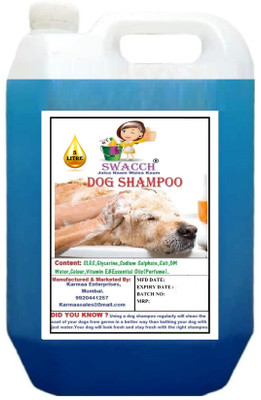 swacch Dog Shampoo I Puppy Safe Shampoo I pH Balanced I Shine and Smooth Hair Conditioning Lavender Dog Shampoo(5 L)