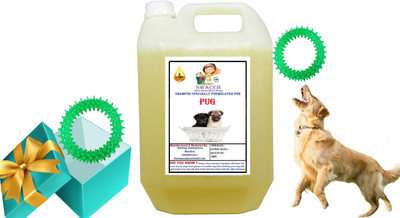 swacch Pug Dog Shampoo + Spike Ring Chew Toy Combo Pack Conditioning Lemon Dog Shampoo(5 L)