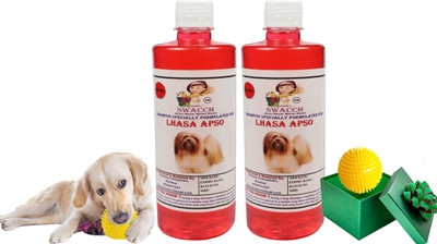 swacch Lhasa Apso Dog Shampoo + Spike Ball Chew Toy Combo Pack Conditioning Strawberry Dog Shampoo(1 L)