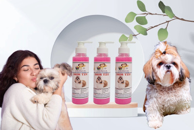 swacch Premium Shampoo For Shih Tzu (200ml) (Pack of 3) Conditioning Rose Dog Shampoo(600 ml)