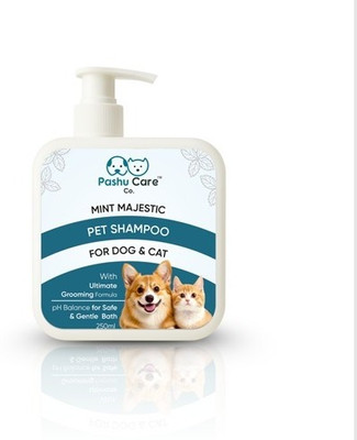 Pashu Care Co. Cooling Mint Fresh Flea and Tick Mint Dog, Cat Shampoo(250 ml)